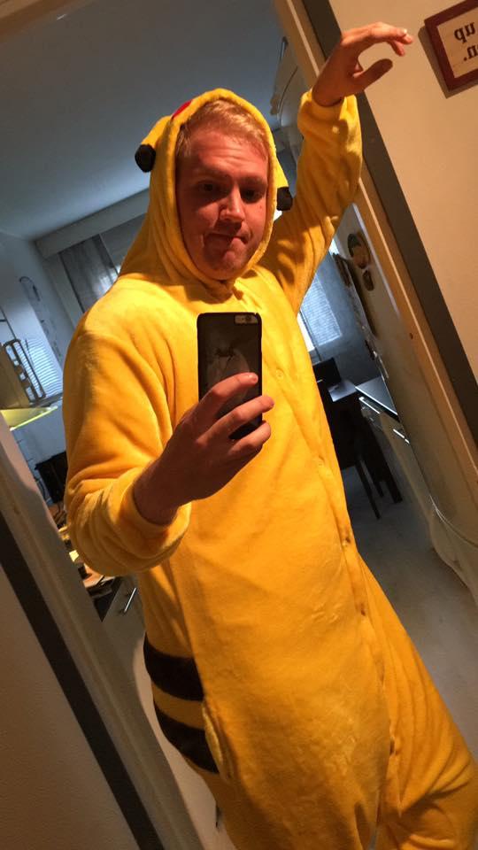 Being brave is putting a pikachu costume to a party